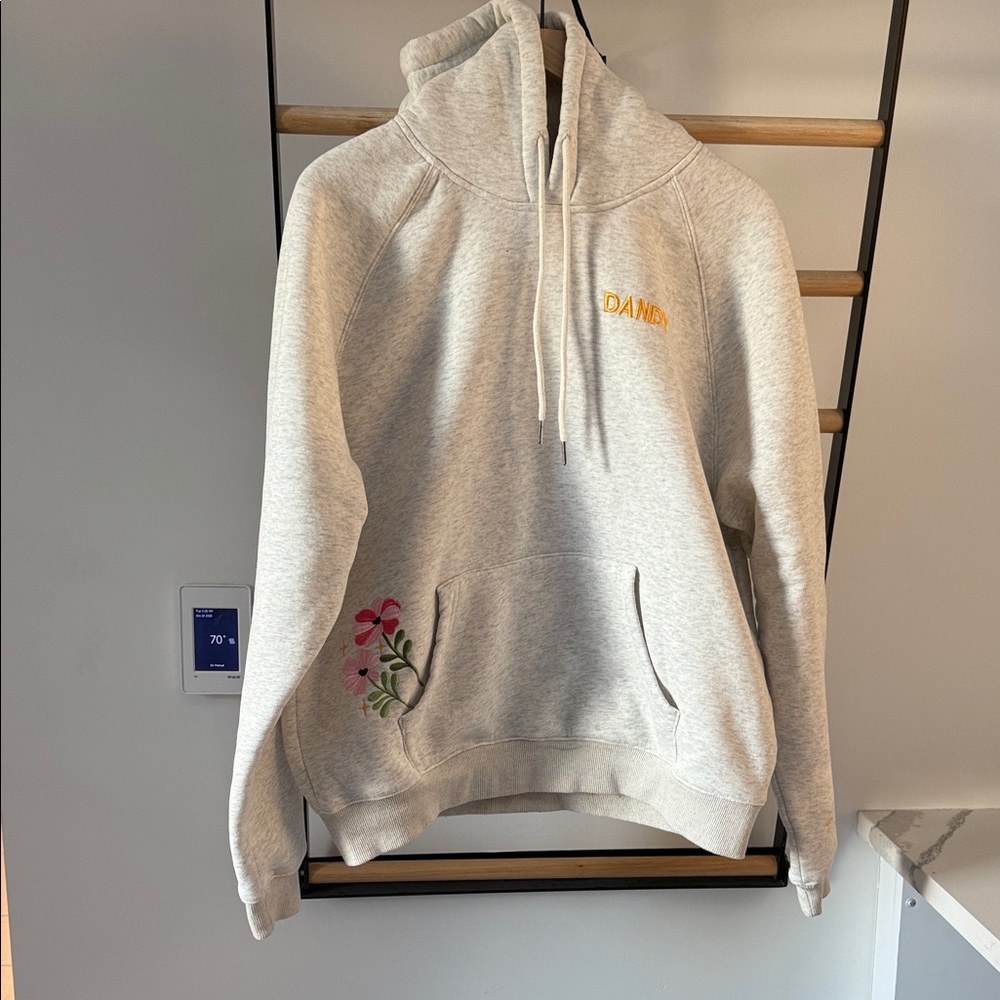 Dandy Worldwide Gray Women's Hoodie with Floral Design size M